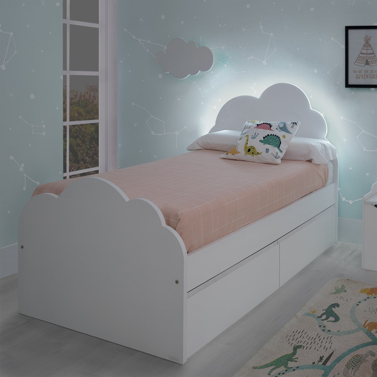 Iluminación para Dormitorios de Bebés Nube Rosa. Tienda Online