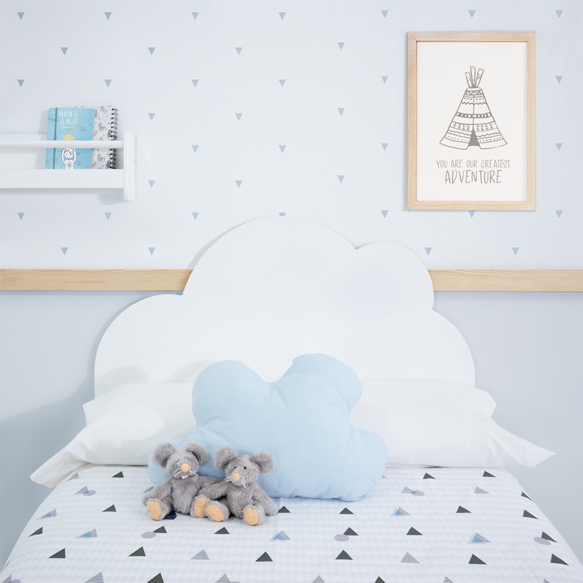 Cabecero para niños modelo Nube - Envío Rápido y gratuito