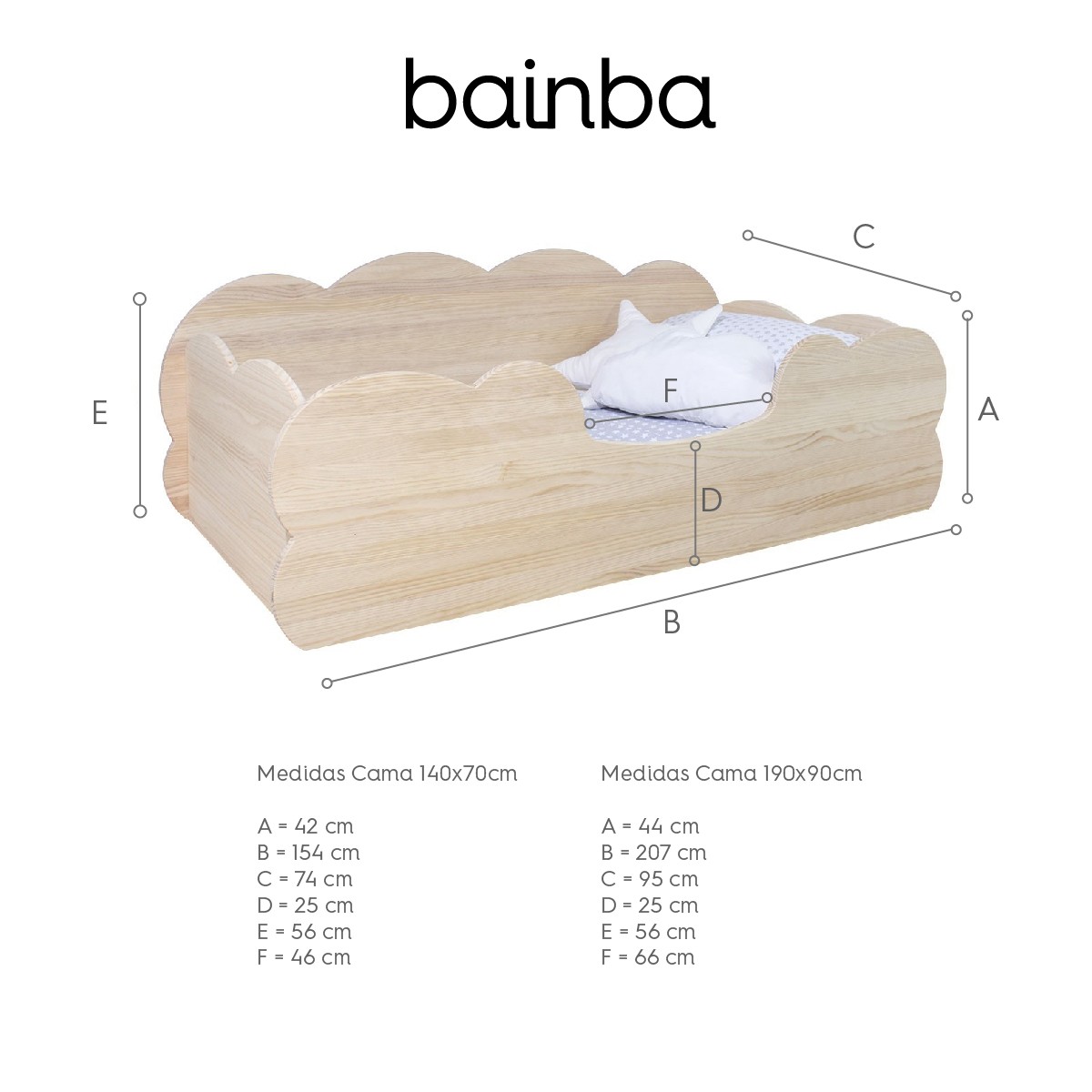 Bainba - 🍂𝓜𝓾𝓮𝓫𝓵𝓮𝓼 𝓮𝓷 𝓶𝓪𝓭𝓮𝓻𝓪 𝓝𝓪𝓽𝓾𝓻𝓪𝓵🍂 👉Cama  Montessori Nube ( Disponible en dos medidas) Cama de baja altura para que  los peques de la casa puedan subir y bajar ellos solitos .