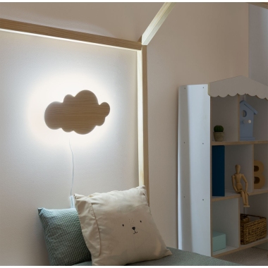 Lampara de pared LED infantil Nube Natural