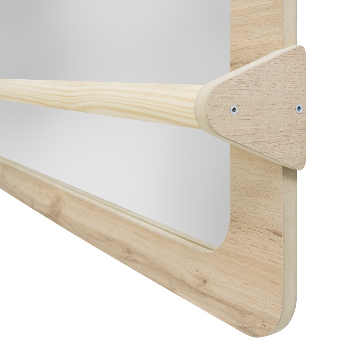 Nuestro espejo Montessori acabado mixto 🥰 Lindo, seguro y funcional ⭐ Con  barra desmontable para usarlo después como espejo Vertical 🤩 Y…