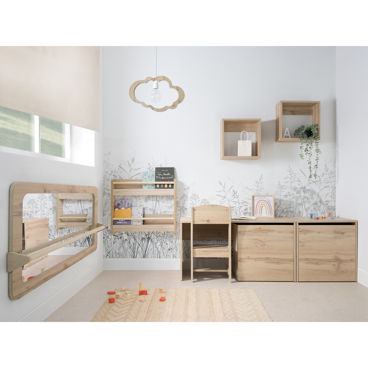 Espejo con barra Montessori Muebles Ros