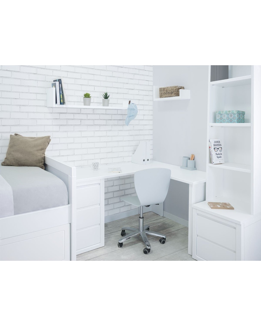 Cama doble con cajones Lineal con escritorio esquinero 2