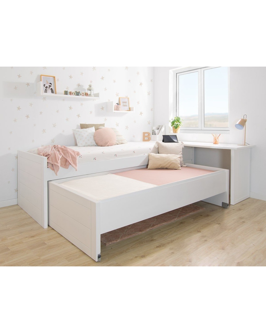 Dormitorio juvenil con cama doble y cajones - Compacta Lineal 2