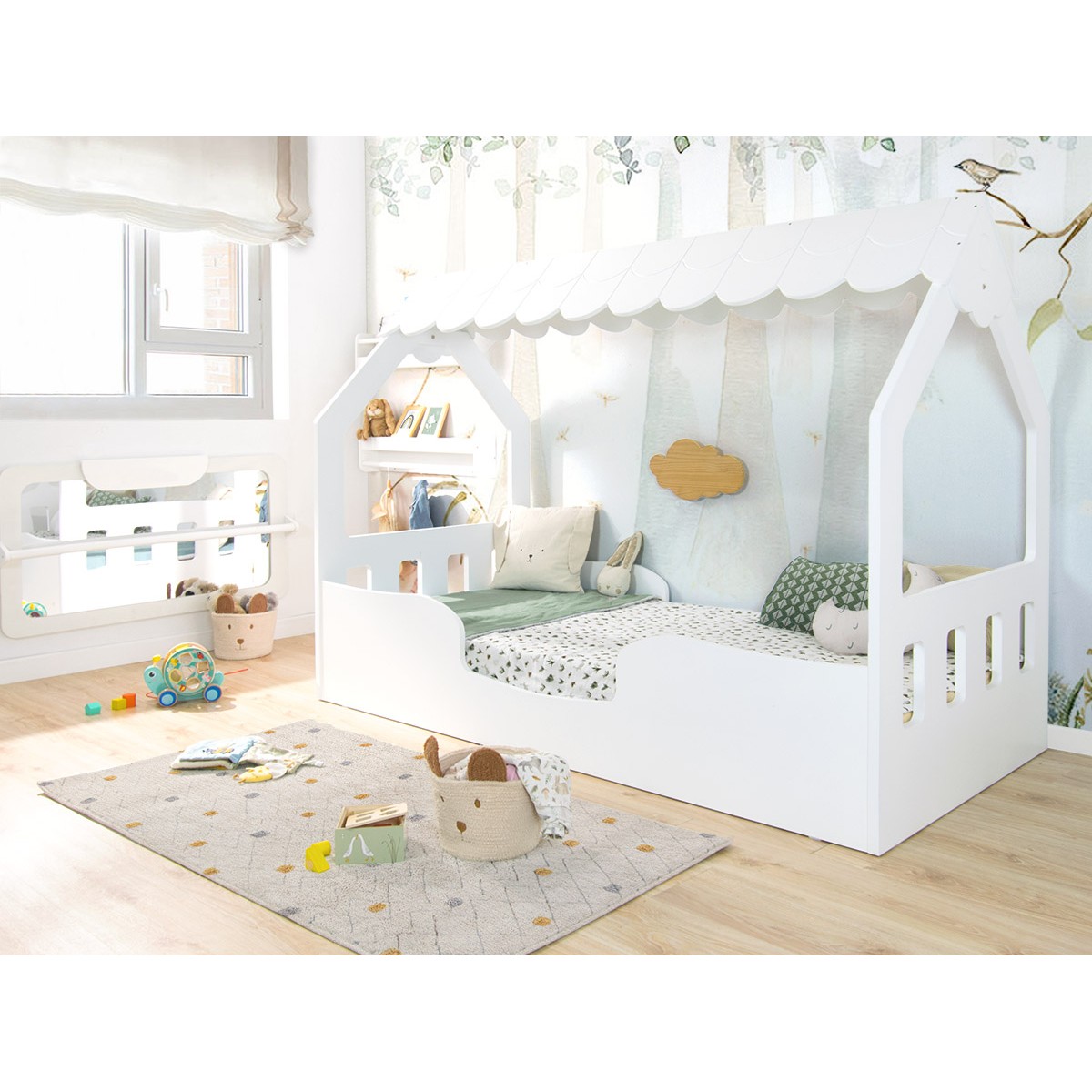 Espejo infantil bebés Montessori blanco 2 posiciones · NE122-M77 – Smart Mom