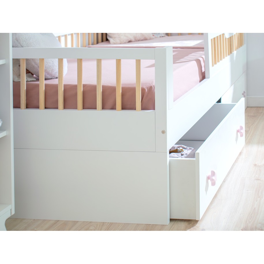 Cama montessori evolutiva con 2 cajones 