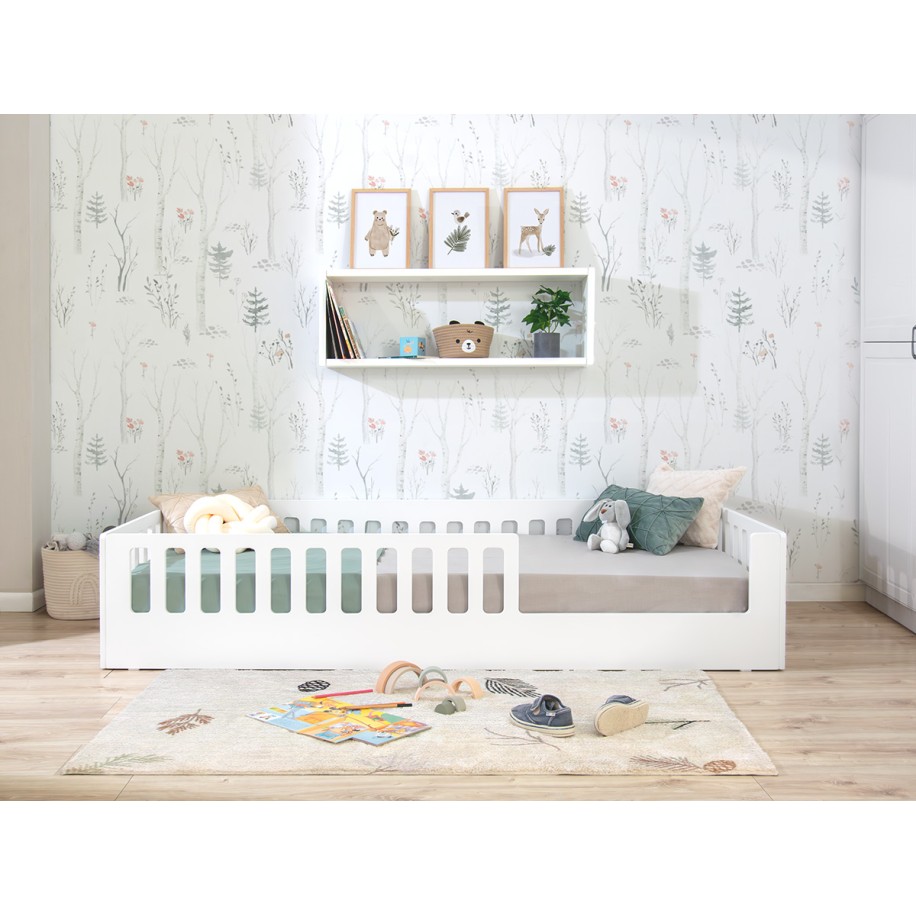 Cama Montessori Barrotes Creta Blanca