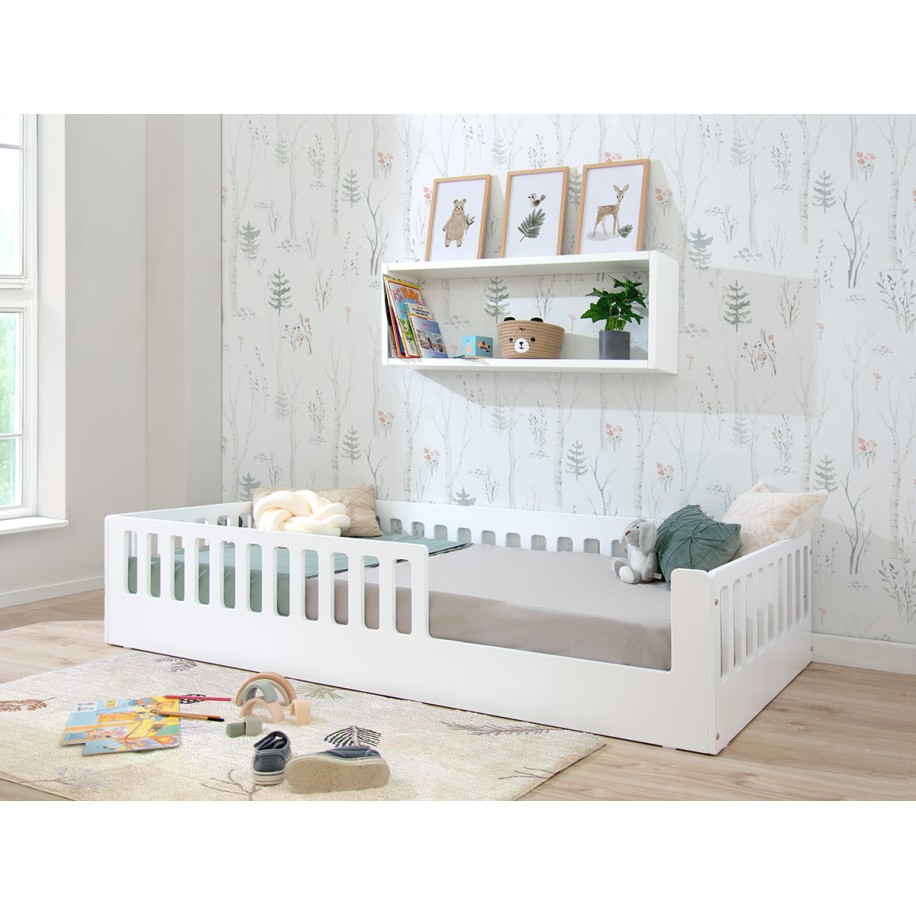 Cama Montessori Barrotes Creta Blanca