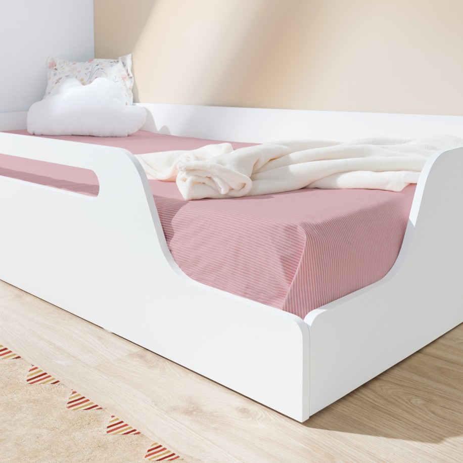 Cama baja Montessori Eco - Blanca 140