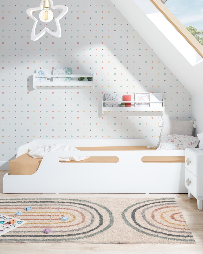 Cama bajita Blanca modelo ECO 140 - Envío Gratuito 2