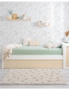 Cama nido juvenil blanca y madera Lineal Piecero bajo - Envío gratis