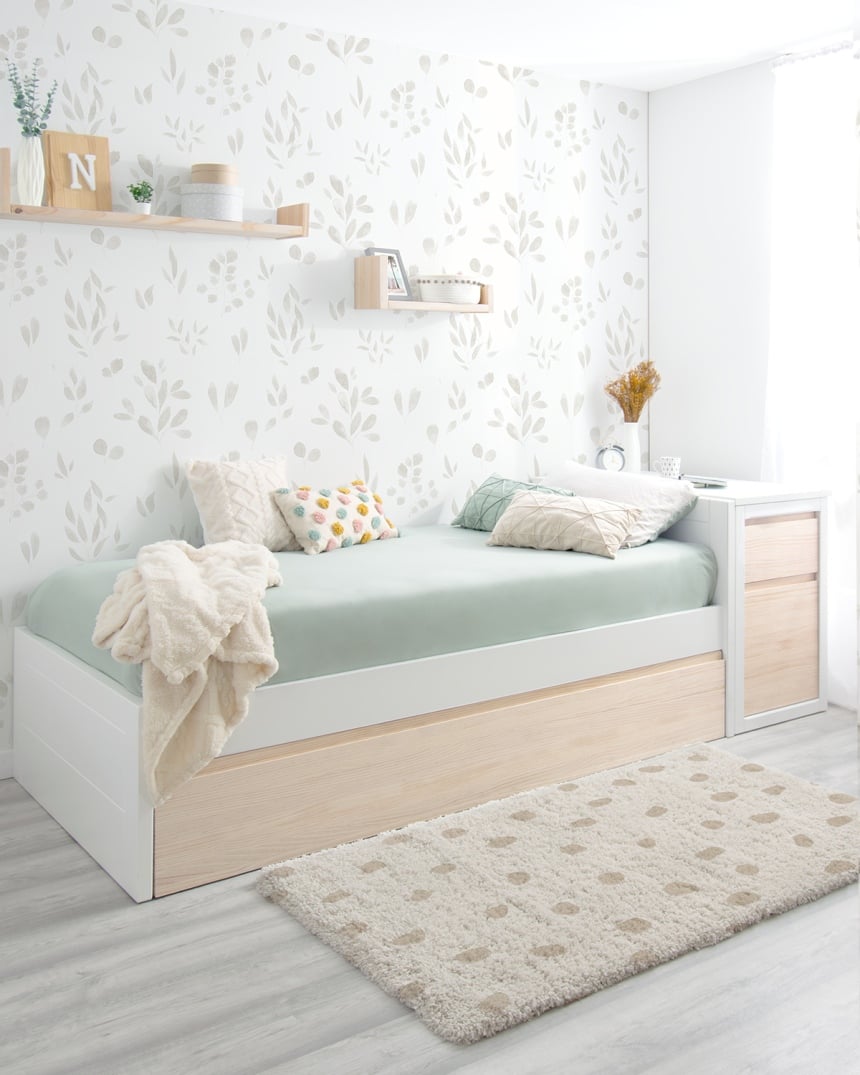 Cama nido juvenil blanca y madera Lineal Piecero bajo - Envío gratis 2