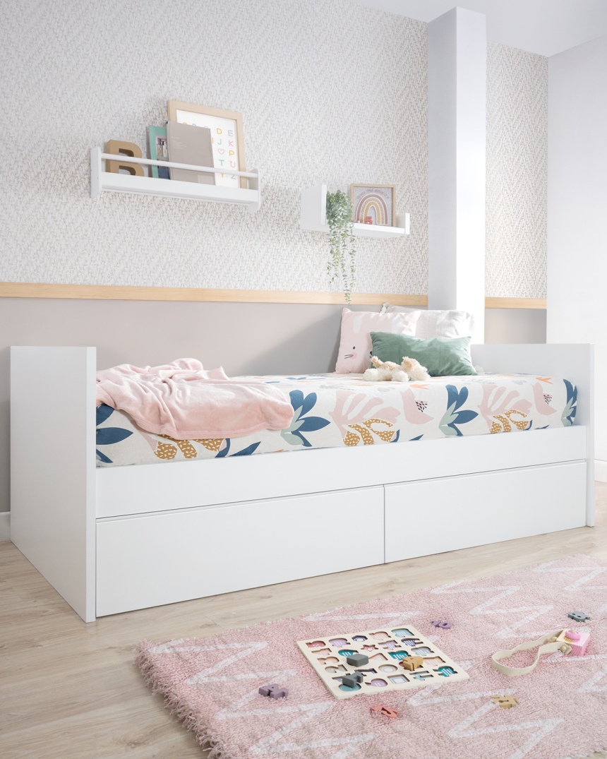 Cama con cajones juvenil blanco - Envío Rápido y Gratuito 2
