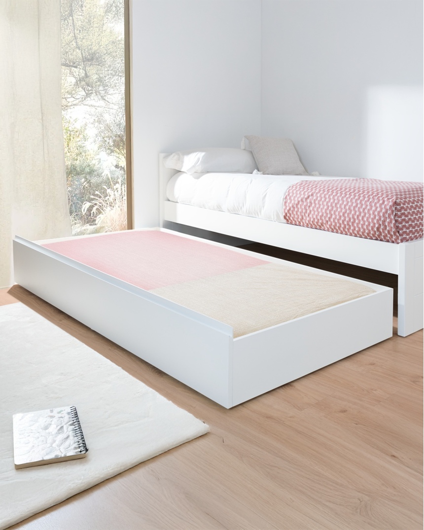 Cama con 1 cajón inferior blanca | Envío gratis e inmediato 2