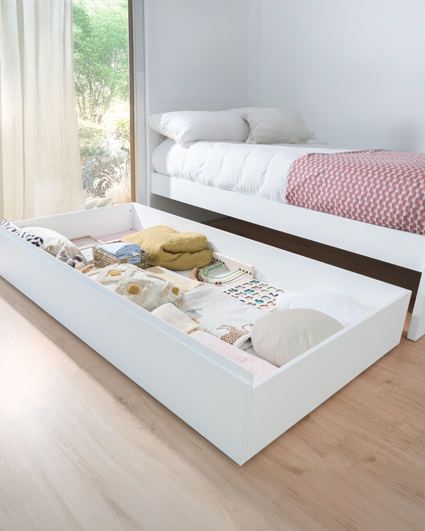 Cama con cajón juvenil blanco - Envío Rápido y Gratuito 2