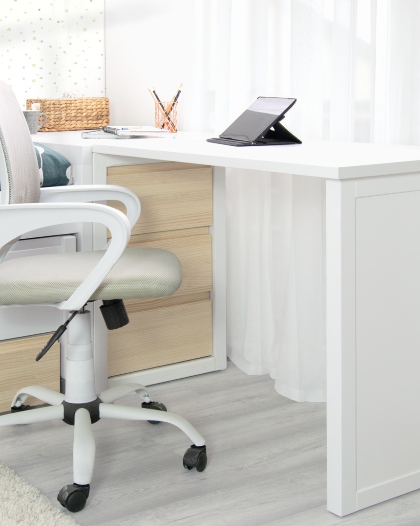 Escritorio con arcón blanco y madera | Envío rápido y gratuito 2