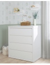 Cómoda 4 cajones Blanca - Lineal - Envío Gratuito