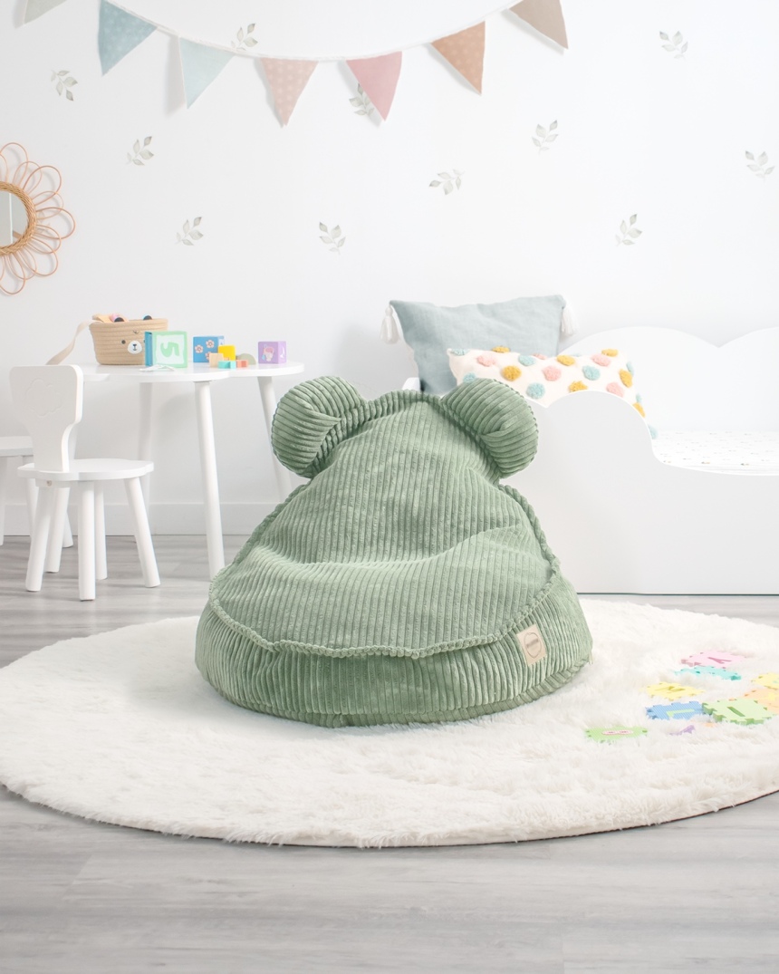 Puf infantil osito verde | Decoración con envío gratis 2