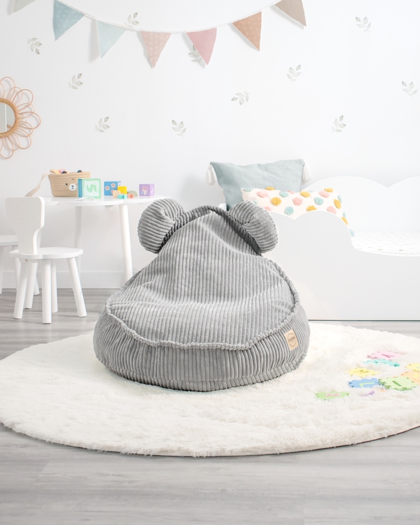Puf infantil osito gris | Envío rápido y gratuito 2