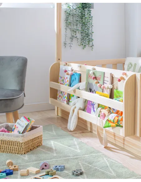 Cama casita Montessori con librería | Envío rápido y gratuito