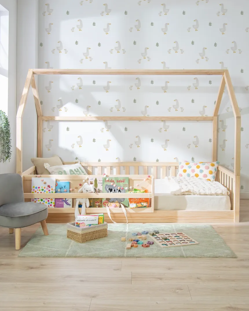 Cama casita Montessori con librería | Envío rápido y gratuito