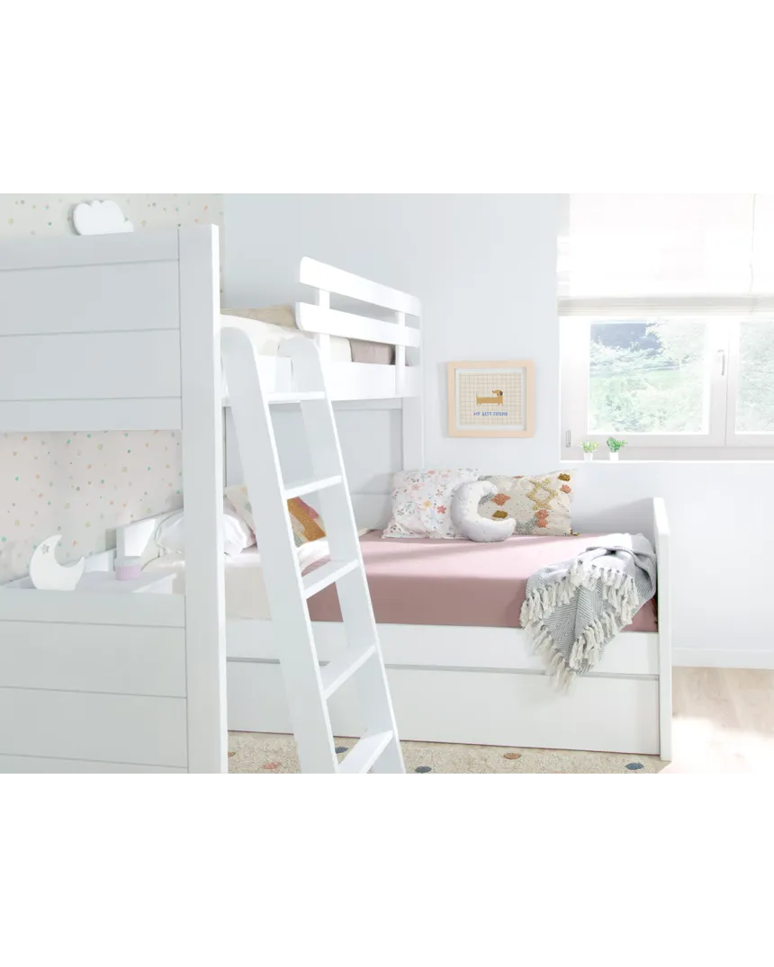 Litera en L con tres camas | Solución habitación compartida