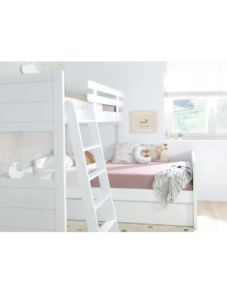 Litera en L con tres camas | Solución habitación compartida