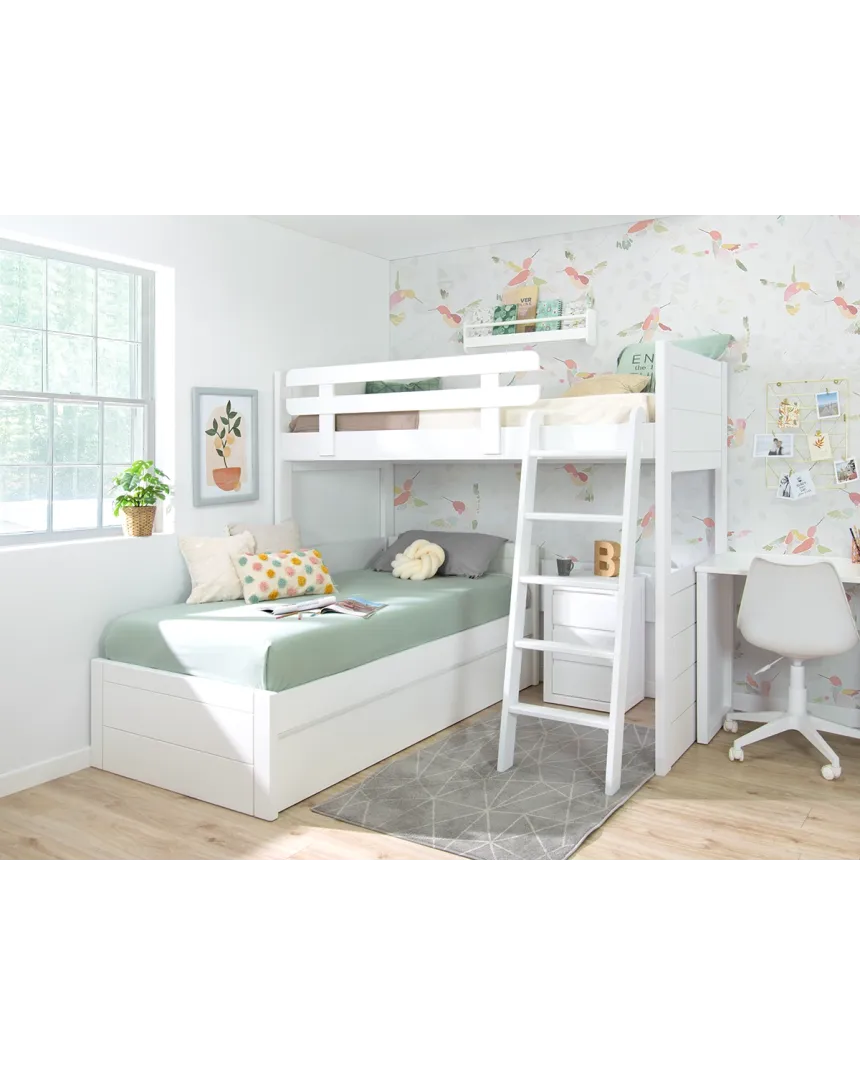 Litera en L con tres camas | Habitaciones para hermanos