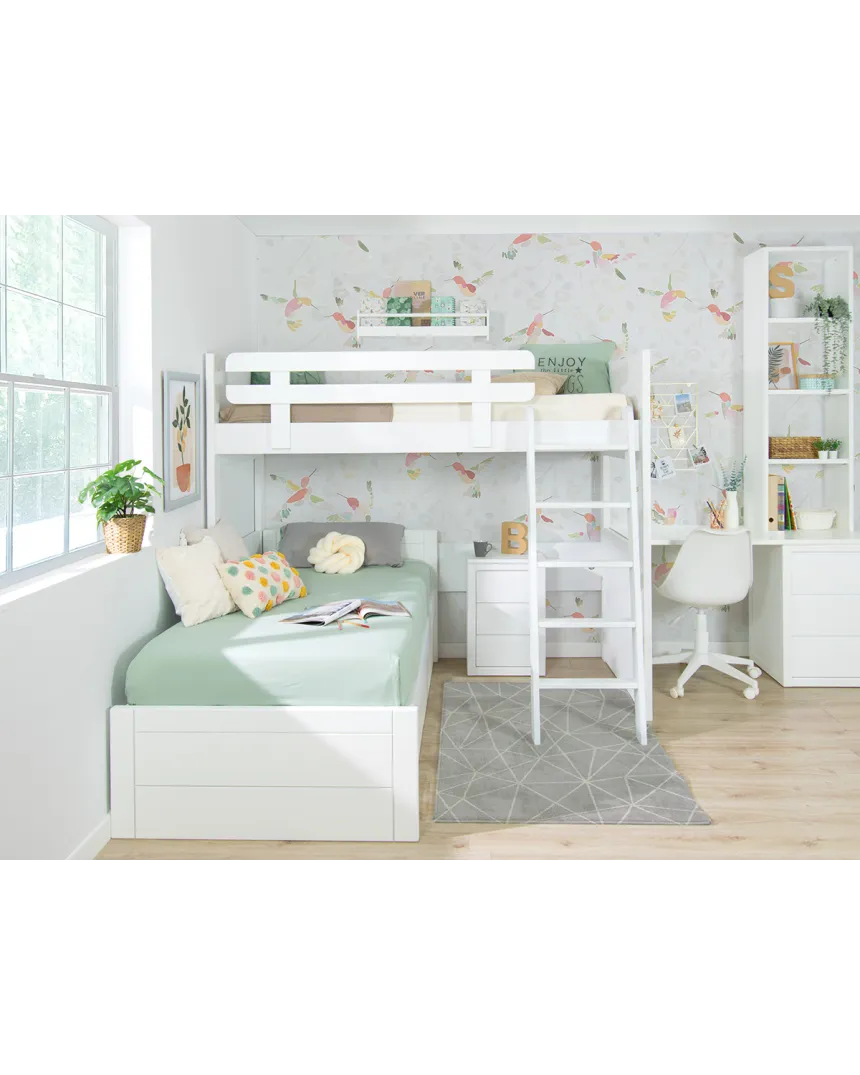 Litera en L con tres camas | Habitaciones para hermanos