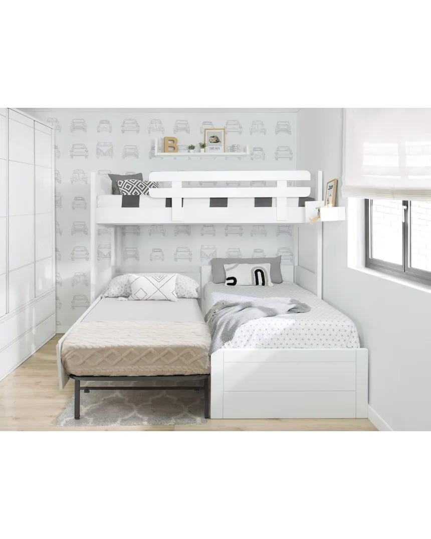 Litera en L con tres camas | Habitaciones para hermanos 2
