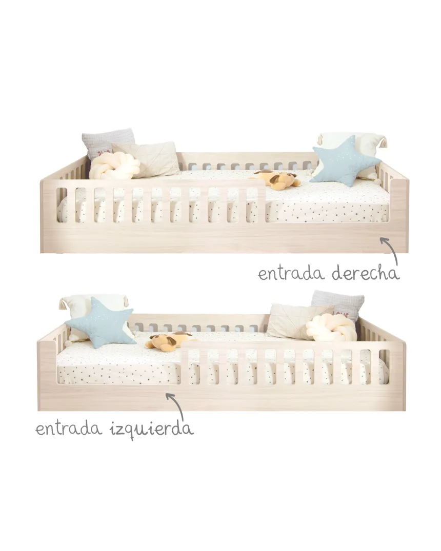 Cama Montessori Creta con barandilla Basic | Diseño y calidad Bainba