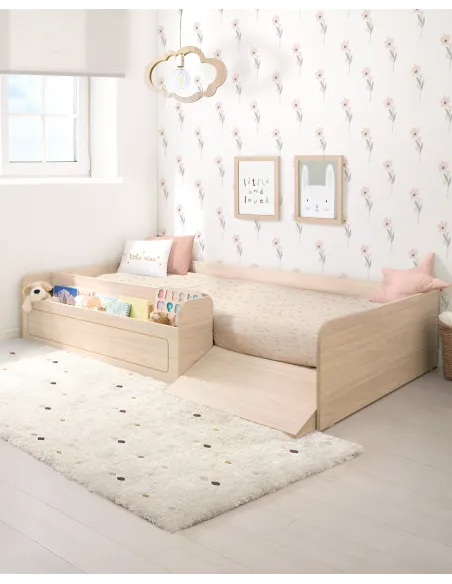 Cama Montessori con juguetero y rampa - Basic