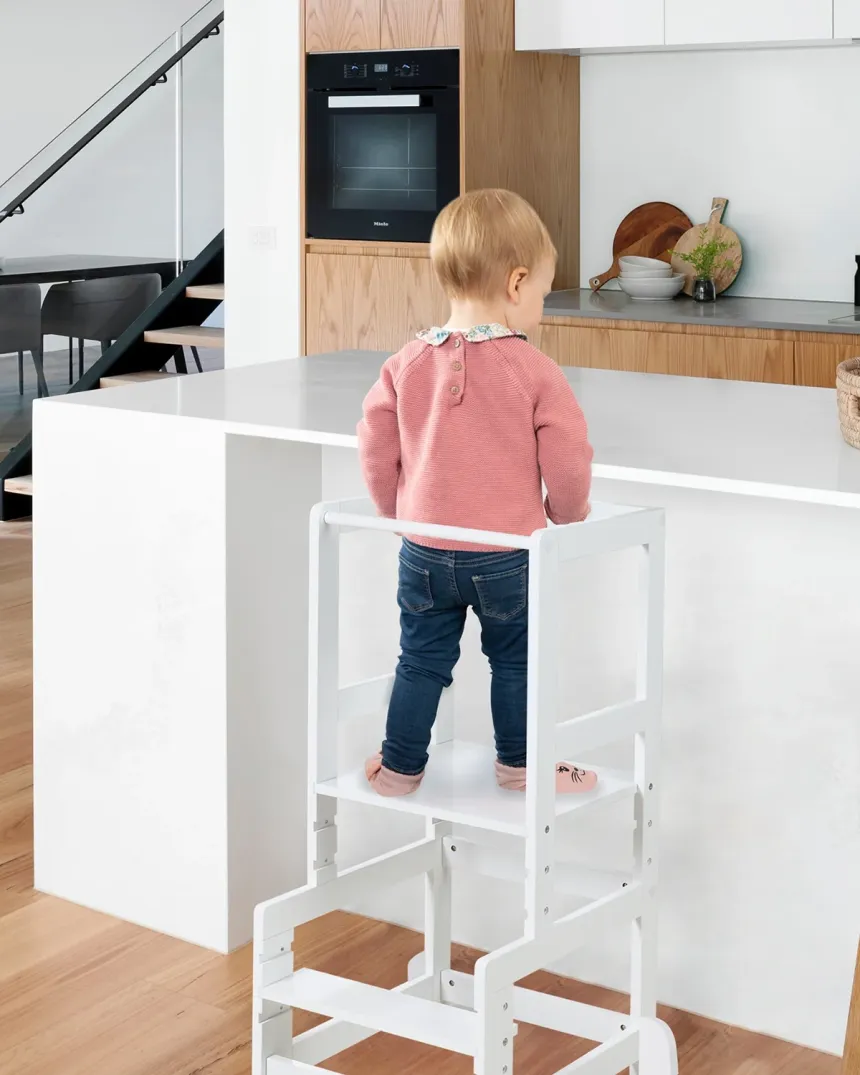 Torre de aprendizaje Montessori | Blanca