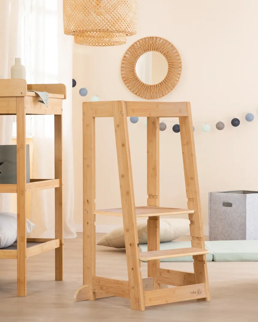 Torre de aprendizaje Montessori | Madera natural 2