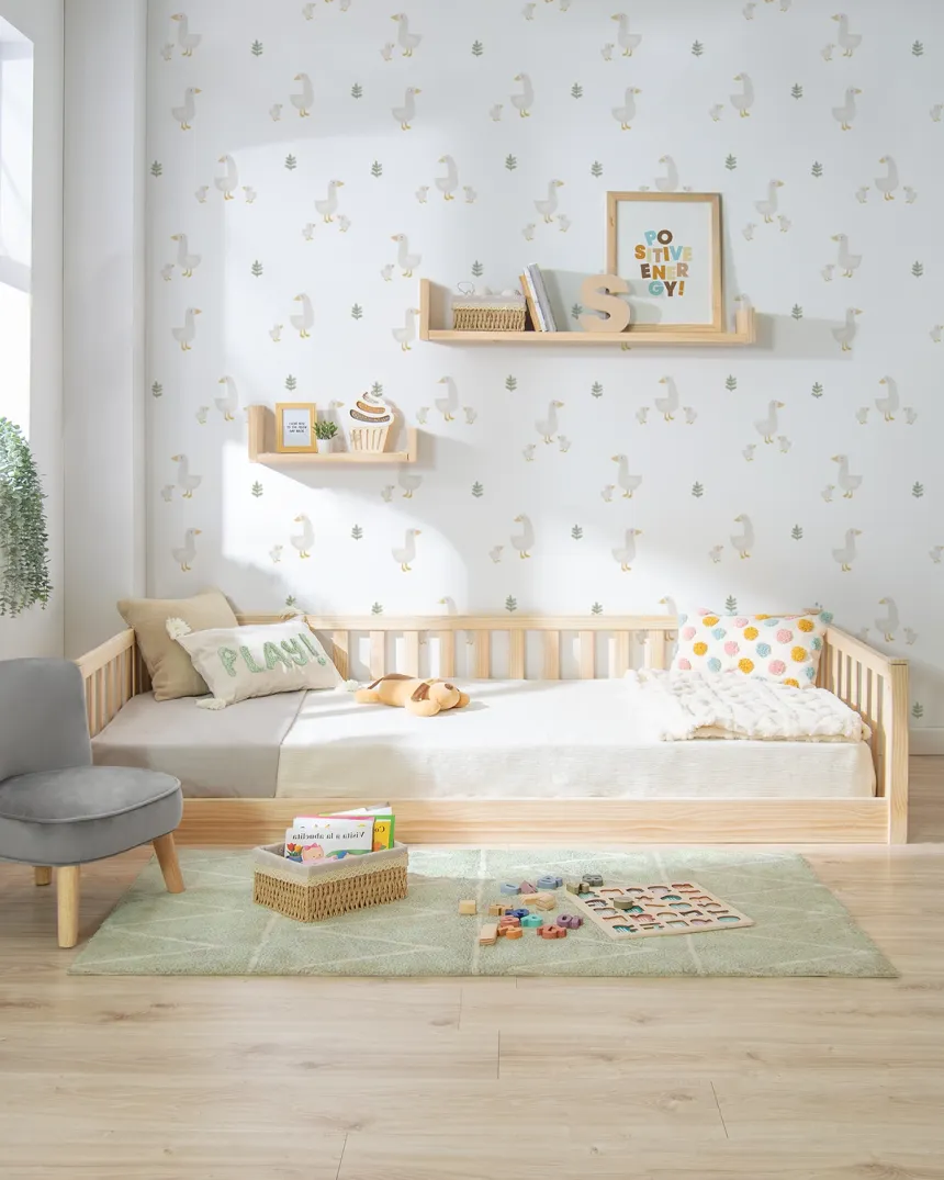 Cama Montessori baja con barrera | Envío gratuito