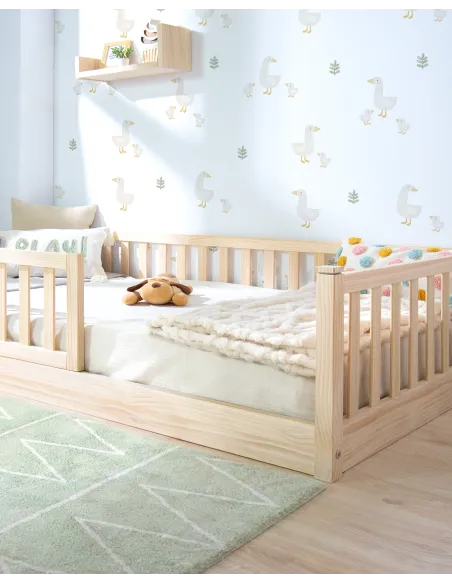 Cama Montessori baja con barrera | Envío gratuito