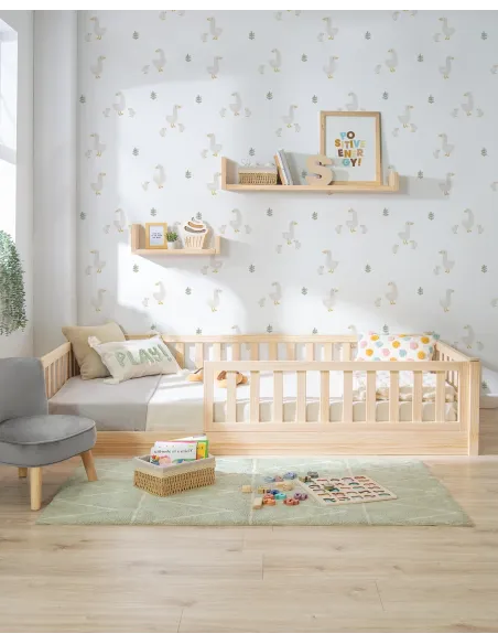 Cama Montessori baja con barrera | Envío gratuito