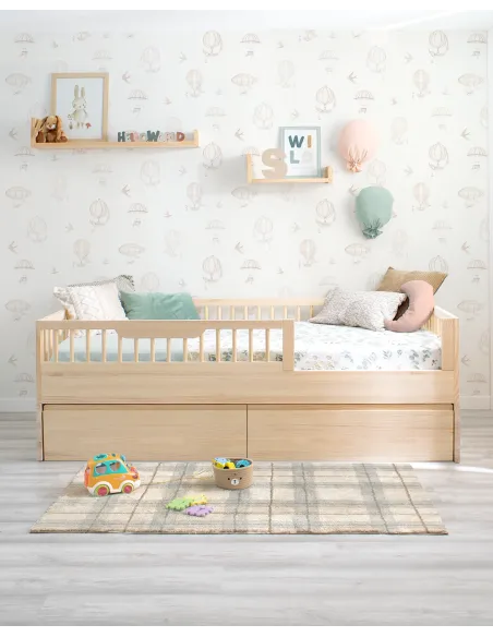 Cama Montessori Sofía natural + kit evolutivo