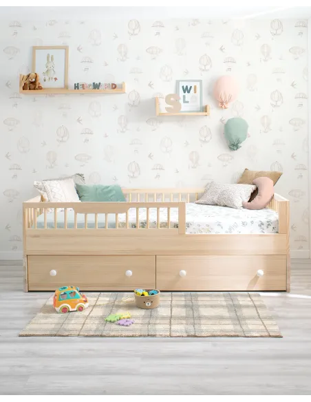 Cama Montessori Sofía natural + kit evolutivo