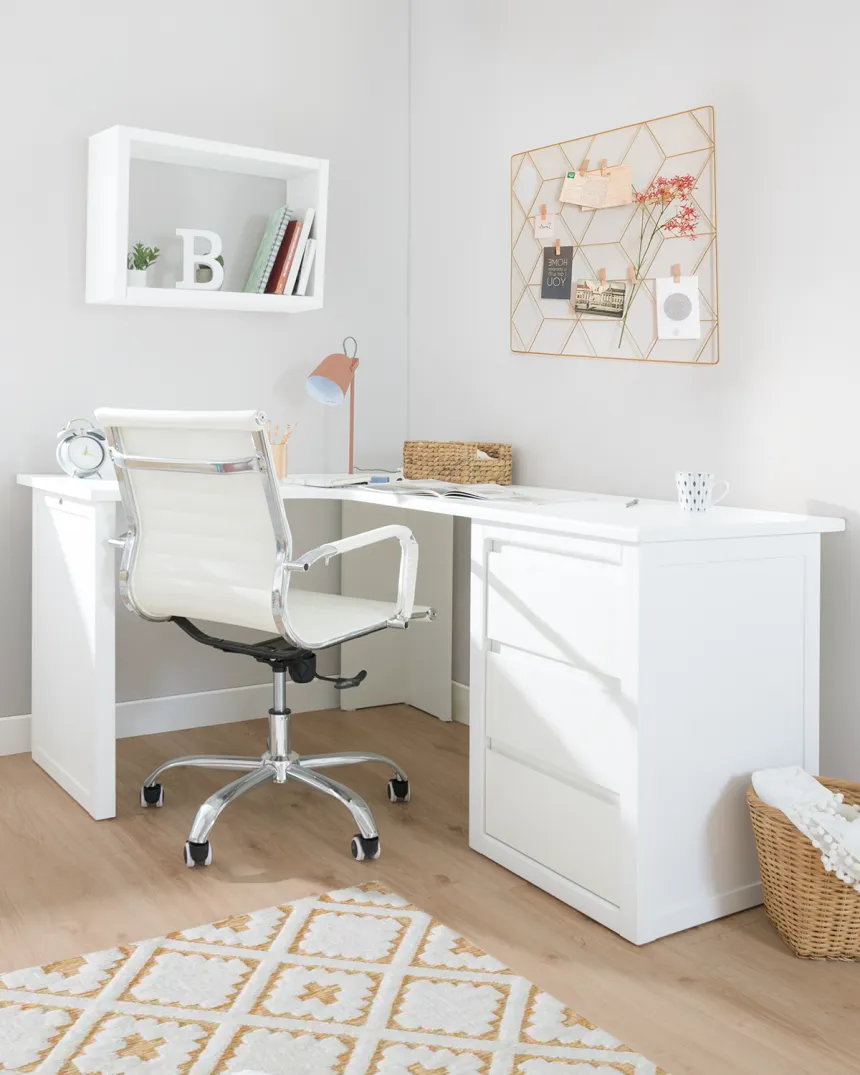Mesa escritorio esquinero con cajonera | Calidad y diseño Bainba