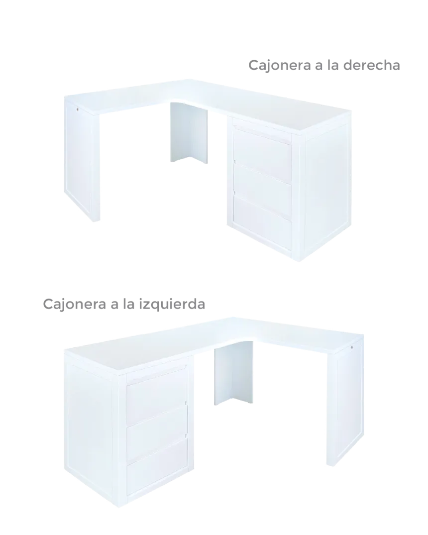 Mesa escritorio esquinero con cajonera | Calidad y diseño Bainba