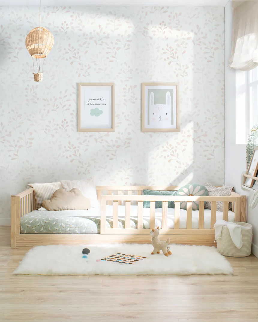Cama Montessori cabaña con barrera | Novedades camas casita