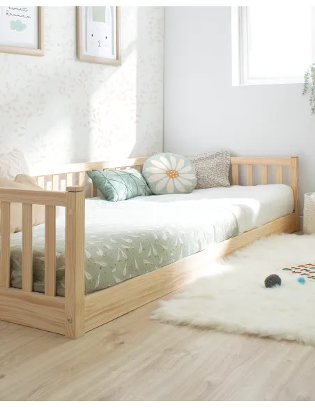 Cama Montessori cabaña con barrera | Novedades camas casita