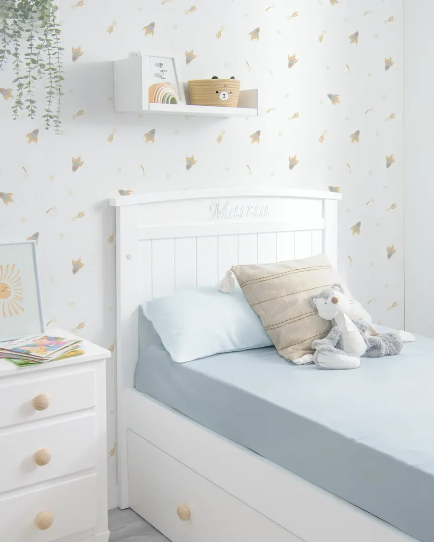 Cama curvo con cabecero con luz