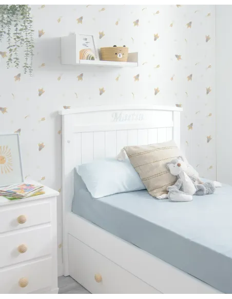 Cama curvo con cabecero con luz