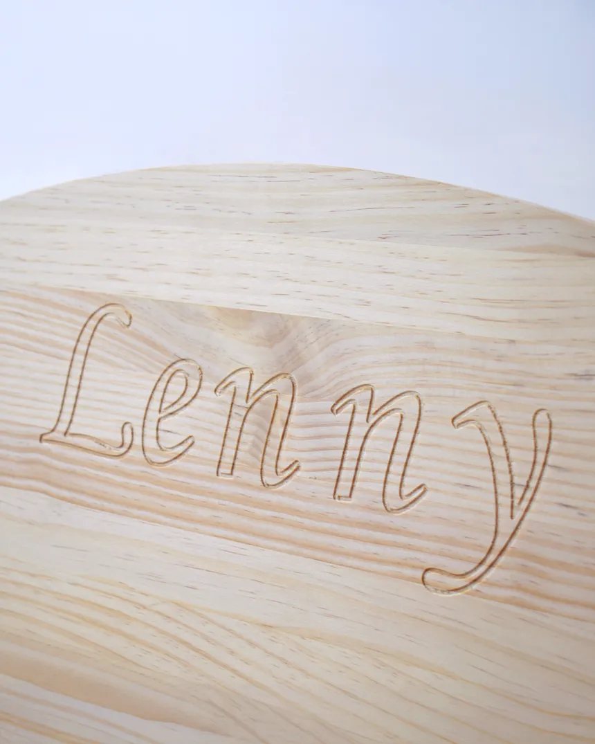 Cama Montessori Nube madera natural personalizada con nombre