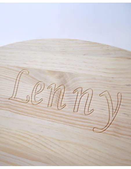 Cama Montessori Nube madera natural personalizada con nombre