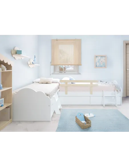 Cama en L Nube con cajones - Envío Gratuito