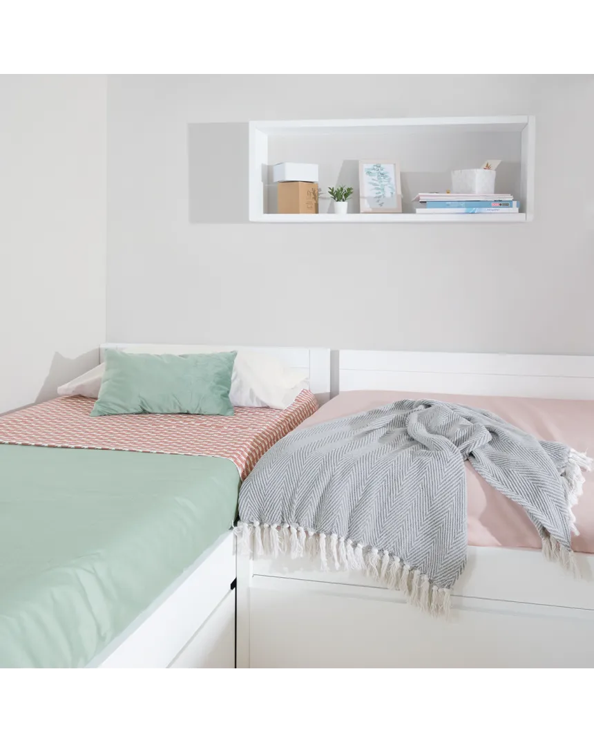 Cama nido en L con zona de estudio - Envío gratuito