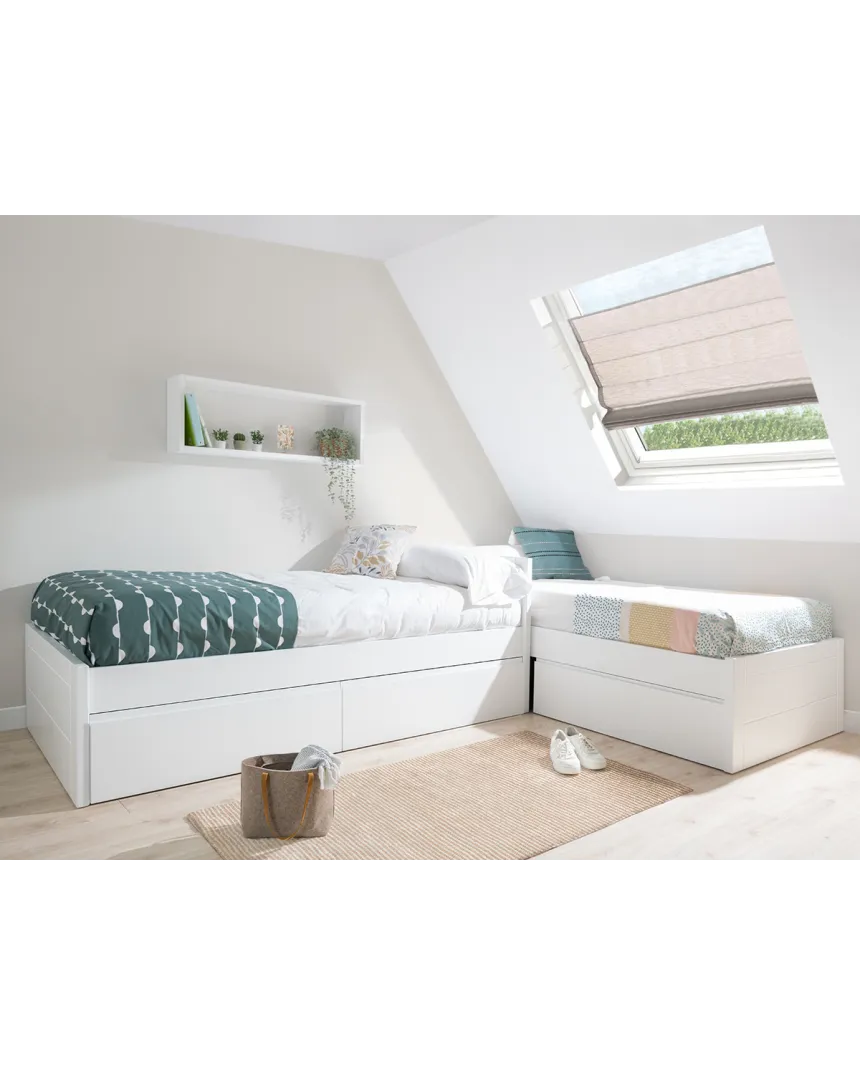 Cama en L Lineal con cajones - Habitaciones compartidas 2